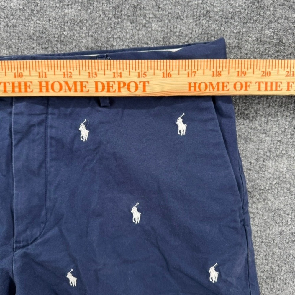 Polo Ralph Lauren Chino Shorts 36 Embroidered Pony Stretch Classic Fit Navy Blue - Picture 5 of 8